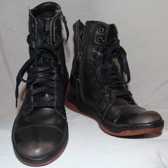 Diesel Basket Butch Zippy Leather Boots 7 US - Picture 3 of 7